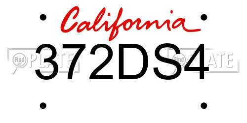 372DS4 California License Plate