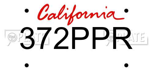 372PPR California License Plate