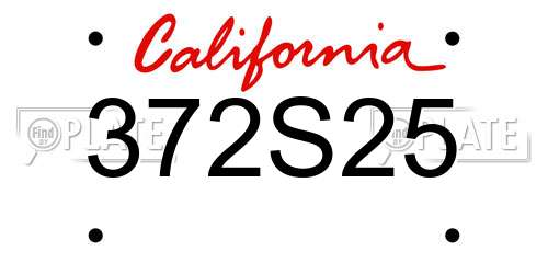 372S25 California License Plate