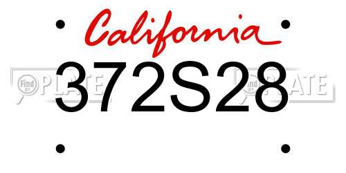 372S28 California License Plate