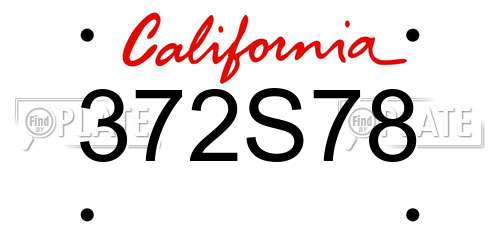 372S78 California License Plate