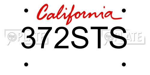 372STS California License Plate