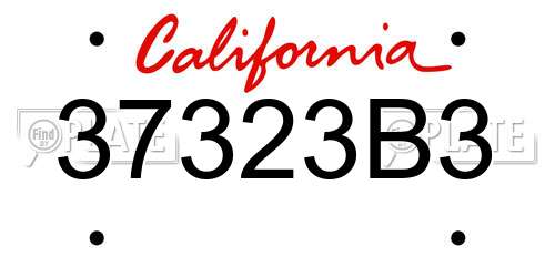 37323B3 California License Plate