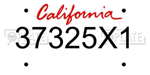 37325X1 California License Plate