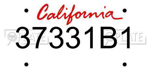 37331B1 California License Plate