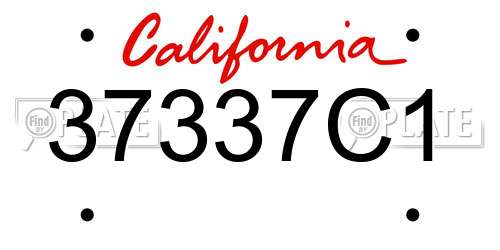 37337C1 California License Plate