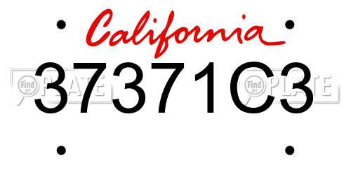 37371C3 California License Plate