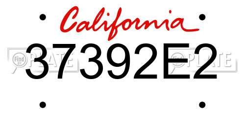 37392E2 California License Plate