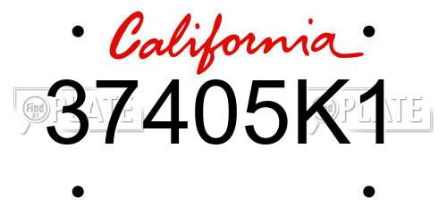 37405K1 California License Plate