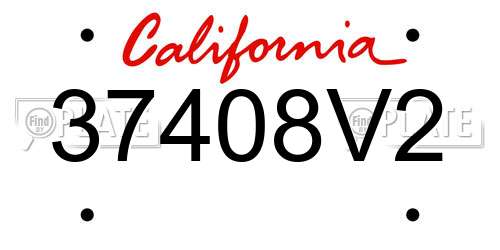 37408V2 California License Plate