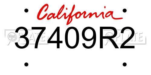 37409R2 California License Plate