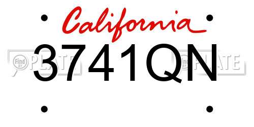 3741QN California License Plate