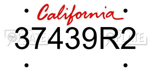37439R2 California License Plate