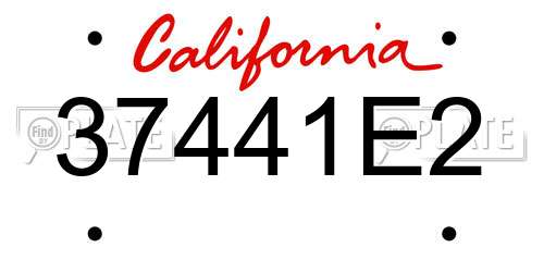 37441E2 California License Plate