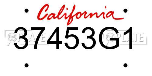 37453G1 California License Plate