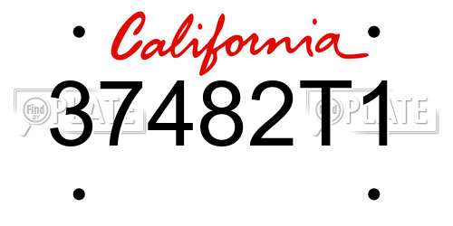 37482T1 California License Plate