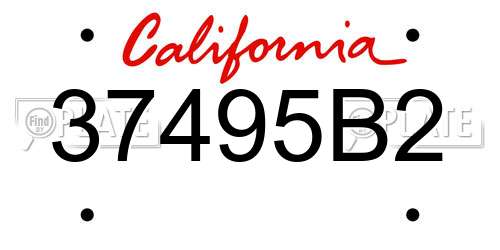 37495B2 California License Plate