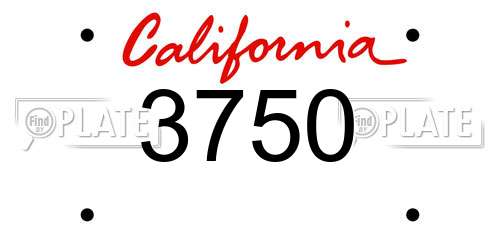 3750 California License Plate