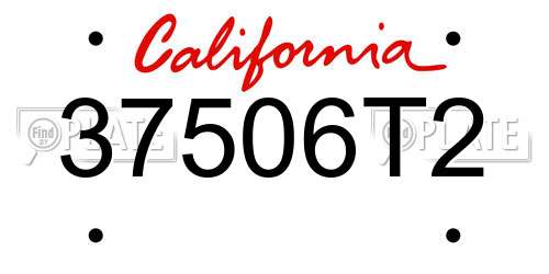 37506T2 California License Plate