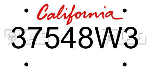 37548W3 California License Plate