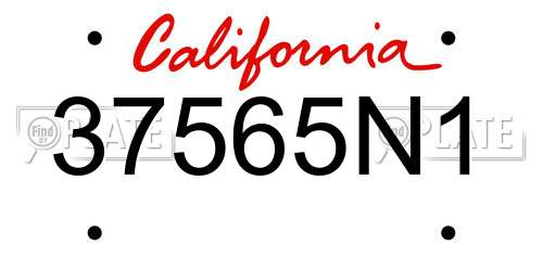 37565N1 California License Plate