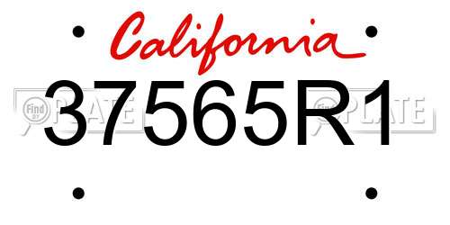 37565R1 California License Plate