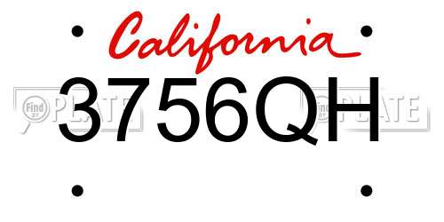 3756QH California License Plate