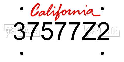 37577Z2 California License Plate