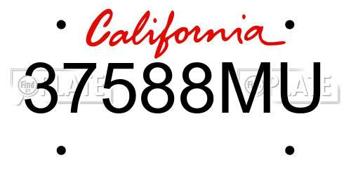 37588MU California License Plate