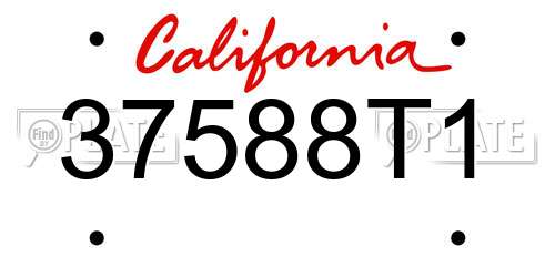 37588T1 California License Plate
