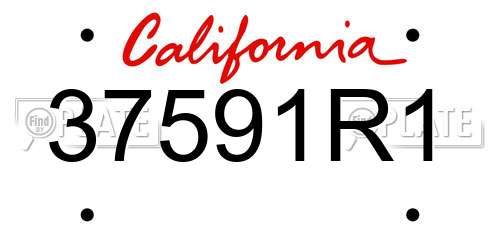 37591R1 California License Plate