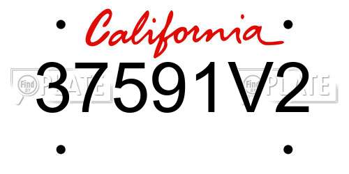 37591V2 California License Plate