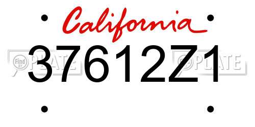 37612Z1 California License Plate