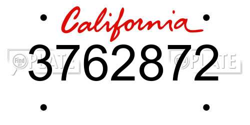 3762872 California License Plate