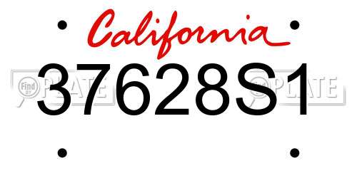 37628S1 California License Plate