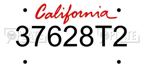37628T2 California License Plate