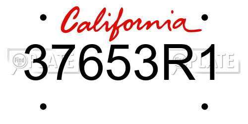37653R1 California License Plate