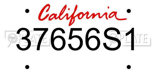 37656S1 California License Plate