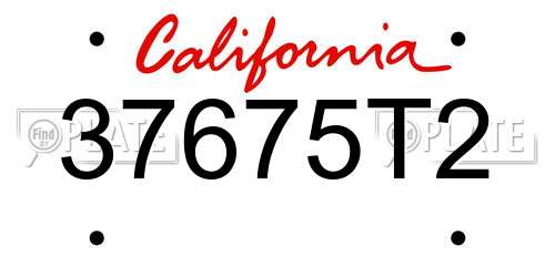 37675T2 California License Plate