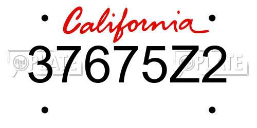 37675Z2 California License Plate