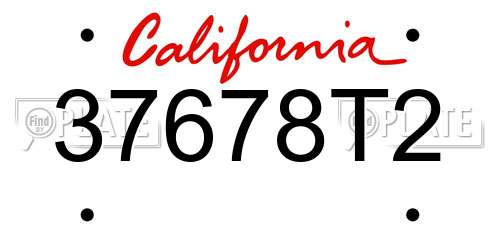 37678T2 California License Plate