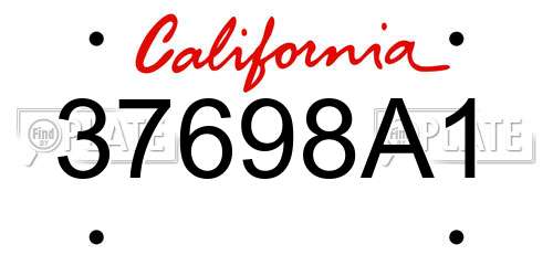 37698A1 California License Plate