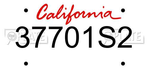 37701S2 California License Plate