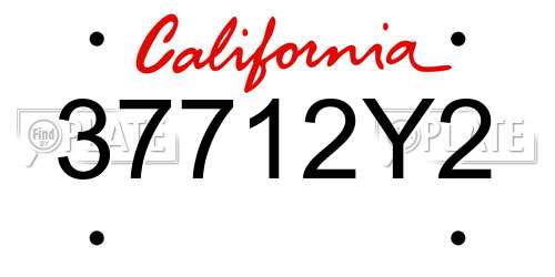 37712Y2 California License Plate