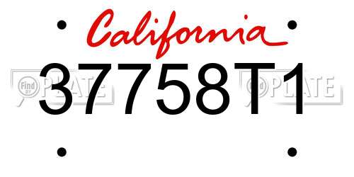 37758T1 California License Plate