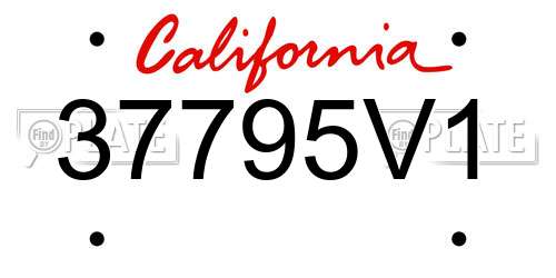 37795V1 California License Plate