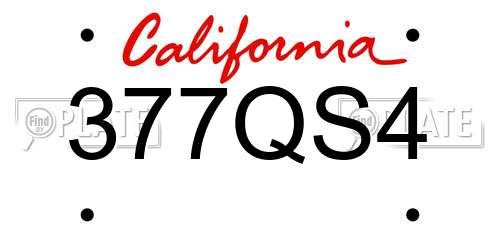 377QS4 California License Plate