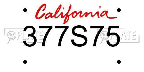 377S75 California License Plate