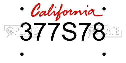 377S78 California License Plate
