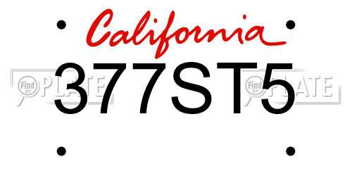 377ST5 California License Plate